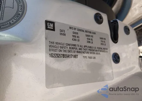 2009 Pontiac G6 z USA, uszkodzony, nr VIN 1G2ZG57B594171487
